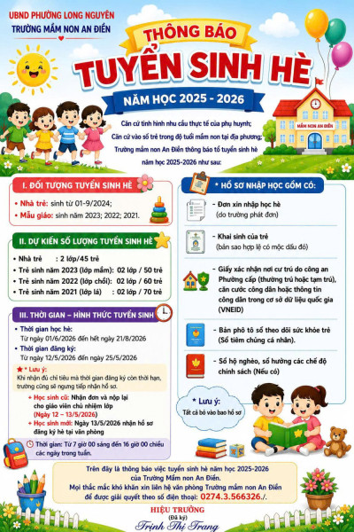 Tuyển sinh hè năm học 2025-2026